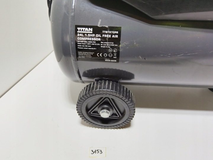 Компрессор безмасляный Titan TTB797CPR 24 l 8 бар 1,5 Л.С., фото 3