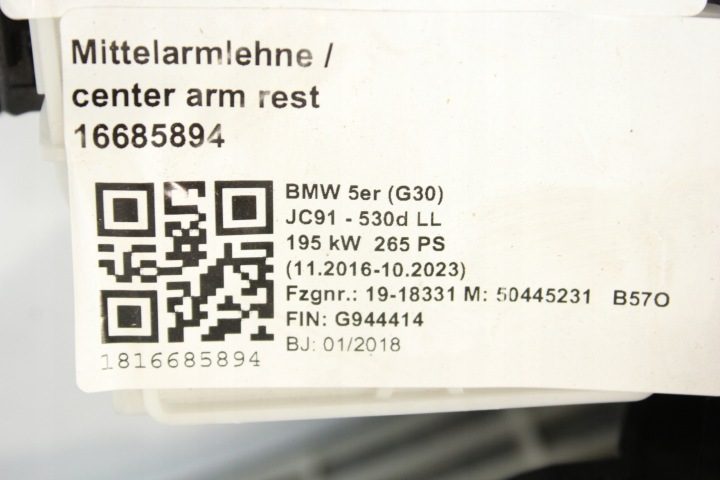 ЦЕНТРАЛЬНЫЙ ТОННЕЛЬ ПОДЛОКОТНИК BŁĘKIT NOCY BMW G30 G31, фото 6