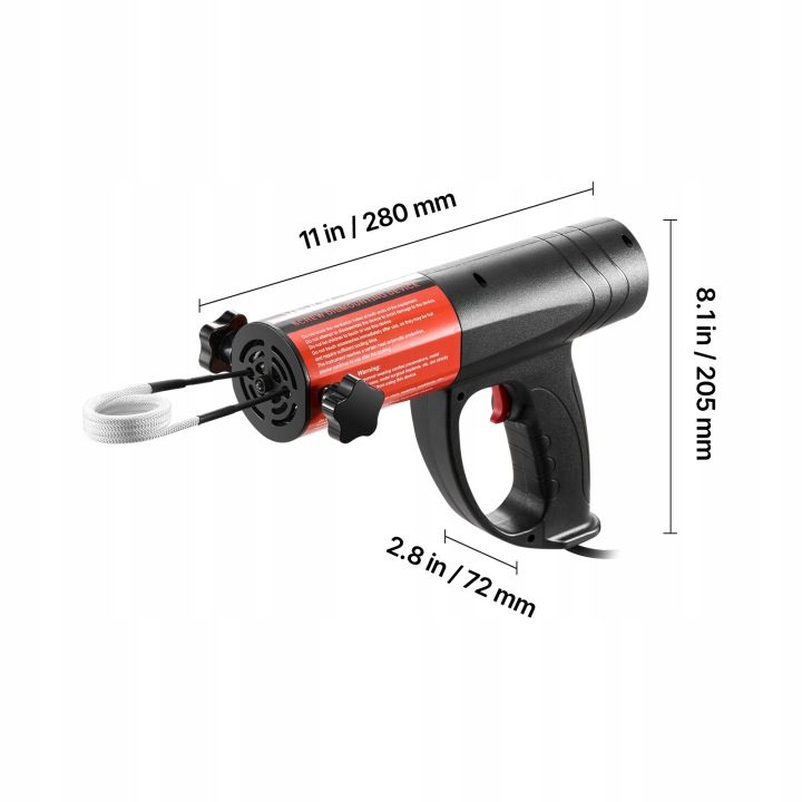 Отопитель индукционный Vevor 1500W для wykręcania болтов с 8 cewkami, фото 2