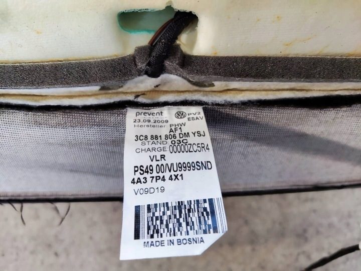 ОБШИВКА СПИНКА ПОРОЛОН СИДЕНЬЯ ПРАВЫЙ ПЕРЕДНИЙ ПАССАЖИРА VW PASSAT CC, фото 9