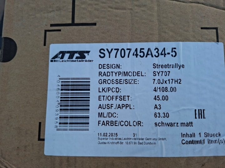 Литой диск ATS SY707 7.0" x 17" 4x108, фото 6