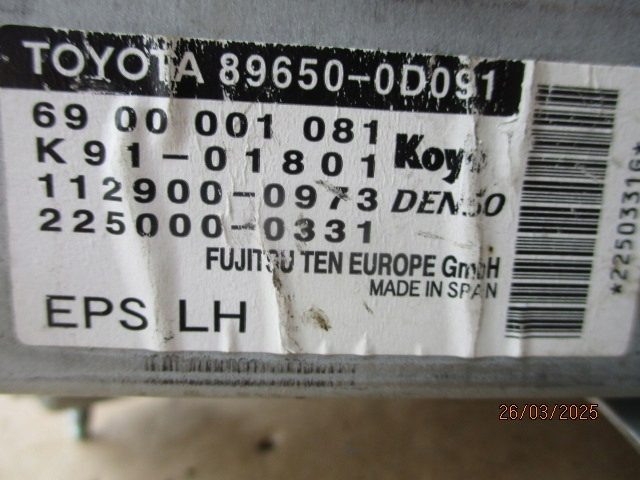 Блок управления ЭУР TOYOTA YARIS II 06-11 89650-0D091 Koyo, фото 3