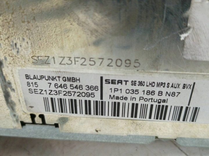 МАГНИТОЛА 1P1035186B Seat Leon II (2005-2012), фото 4