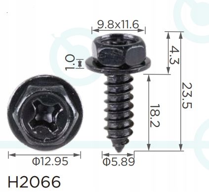 Саморез болт крепежный M6 MS452348 Audi BMW Citroen Ford Jeep Mitsubishi Opel, фото 4