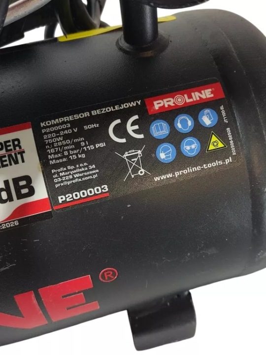 Компрессор безмасляный Proline P200003 9 l 8 бар, фото 4