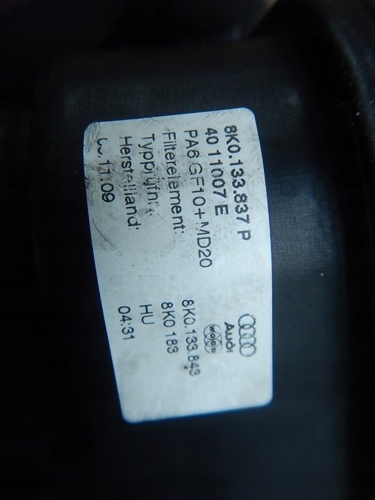 AUDI A4 B8 A5 8T 2.0 БЕНЗИН КОРПУС ВОЗДУШНОГО ФИЛЬТРА 8K0133837P, фото 5