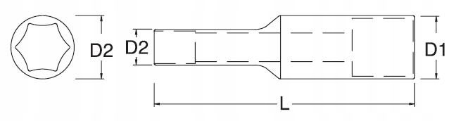 SATA НАСАДКА 1/4" 6-KĄT ДЛИННАЯ 9 мм ST11406SC, фото 2