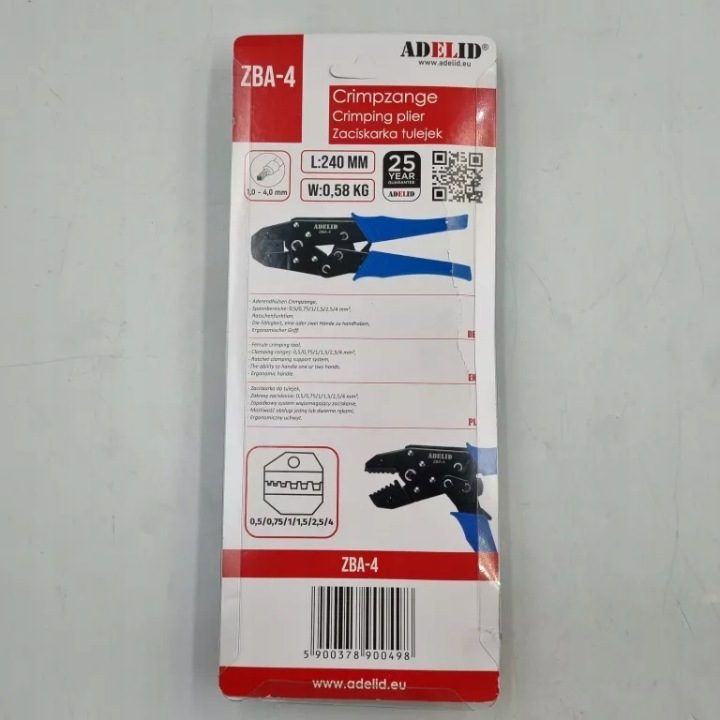 Обжимные клещи praska tulejek наконечников Adelid ZBA-4 0,5 mm² - 6 mm², фото 3