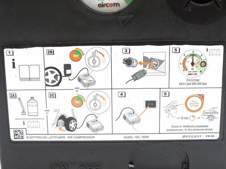 Компрессор насос компрессор воздуха для колес Audi VW Seat Skoda 8P0012615F, фото 5
