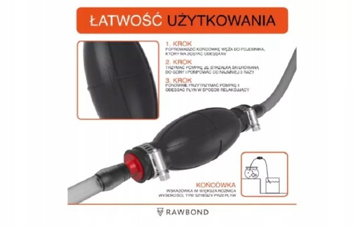 Насос для жидкости ручной универсальный przelewowa с wężami для топлива воды, фото 3