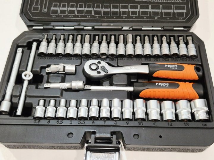 КОМПЛЕКТ ТОРЦЕВЫЕ ГОЛОВКИ 1/4 1/2 86 шт. элементов CR-V NEO-TOOLS, фото 3