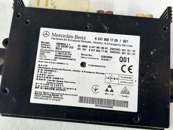 Mercedes-Benz Vito Remot Remote Center Блок Магнитола Head 2019 Фургон 4/5dr, фото 4