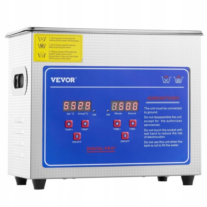 Мойка ультразвуковая VEVOR 3L 220V 120W с koszykiem, фото 2