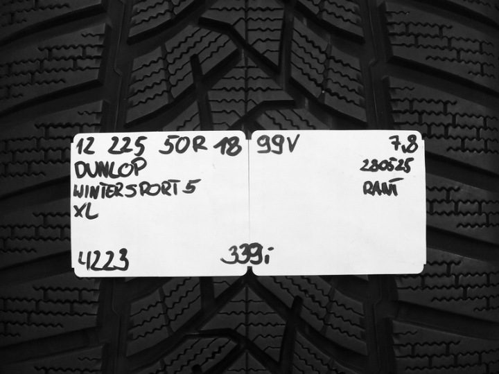 Шина зимняя Dunlop Winter Sport 5 225/50R18 99 В сцепление на снегу (3PMSF), защита диска, усилитель (XL), фото 12