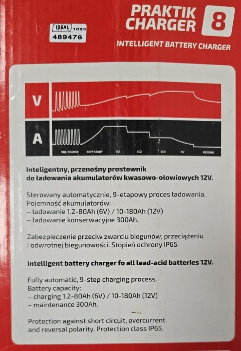 Зарядное устройство ИДЕАЛЬНОЕ PRAKTIK CHARGER 8 LCD 6/12V автомат AGM, фото 4