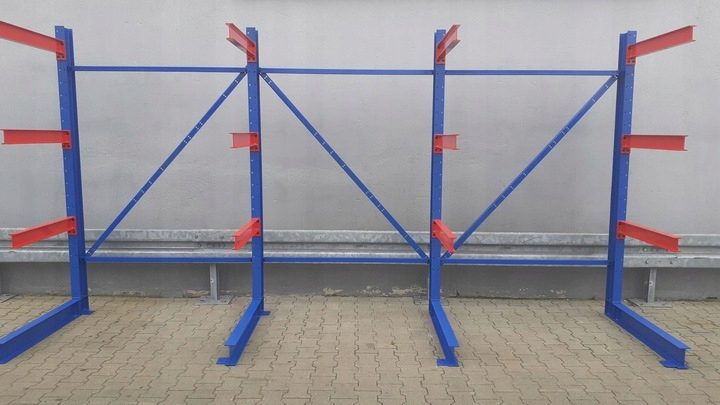 Стеллаж dłużycowy jednostronny Regały Wspornikowe 4 słupy 12 кронштейн, фото 1