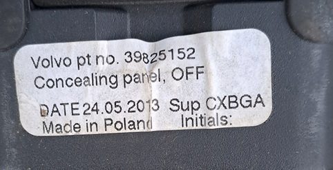 VOLVO V60 I 10-18R ШТОРКА БАГАЖНИКА УНИВЕРСАЛ ОРИГ. ЧЕРНЫЙ 39825152, фото 3