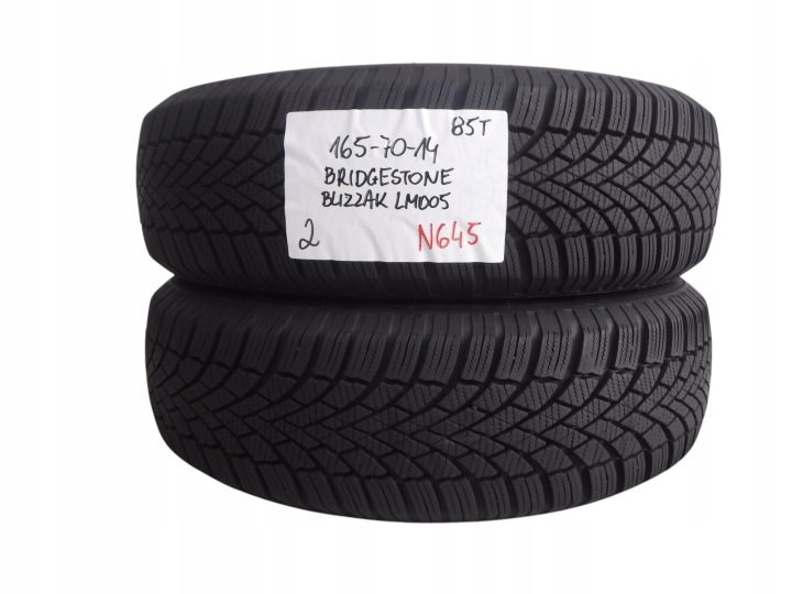 2× Шина зимняя Bridgestone Blizzak LM005 165/70R14 85 т сцепление на снегу (3PMSF), усилитель (XL), фото 1