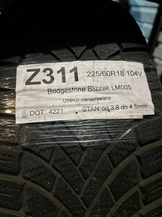 2× Шина зимняя Bridgestone Blizzak LM005 225/60R18 104 В усилитель (XL), фото 2