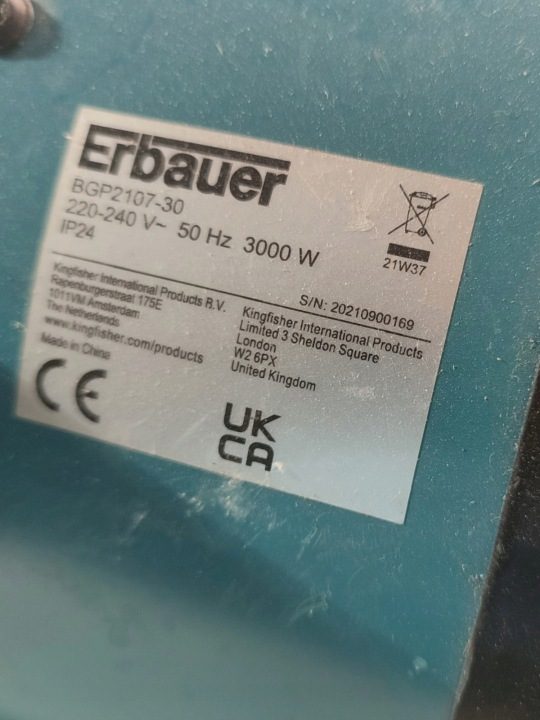 Отопитель электрический Erbauer BGP2107-30| 3000 Вт, фото 3
