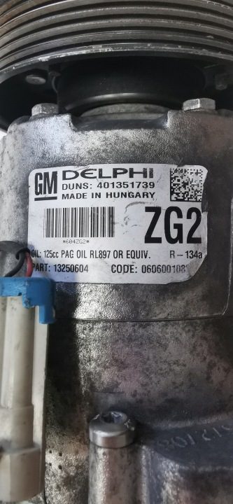 КОМПРЕССОР КОНДИЦИОНЕРА OE 13250604 ZG2 OPEL ASTRA J ZAFIRA1.6, фото 2
