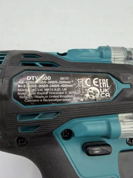 Ударный гайковерт Makita DTW300Z 18 В 1/2", фото 2