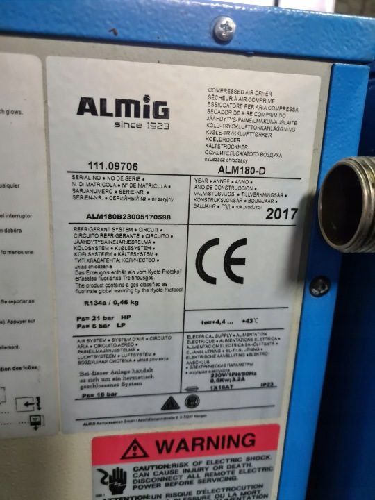 Осушитель рефрижераторный ALMIG ALM 180 , 3m3/min 2017 г., фото 4