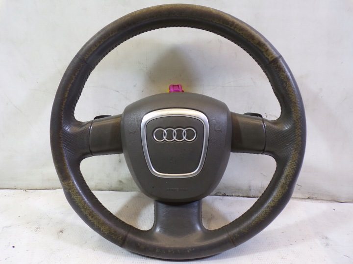 РУЛЬ С ПОДУШКОЙ AUDI A4 B7 ЛЕПЕСТКА КОЖА ПЕРФОРИРОВАННАЯ, фото 1