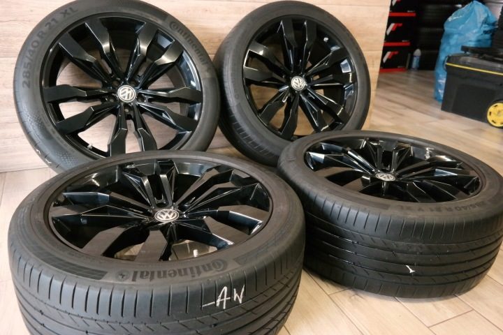 21'' VW Touareg 760 Черный Оригинал R-LINE Continental 285/40 ЛЕТО 5x112, фото 2
