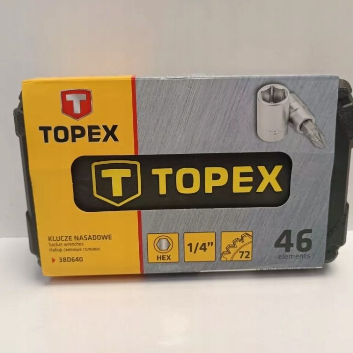 Комплект торцевых головок 1/4" 46 шт. TOPEX 38D640, фото 2