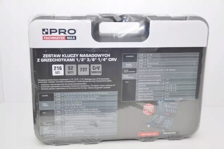 Комплект торцевых головок с grzechotkami 216 шт. PRO-WK429, фото 2