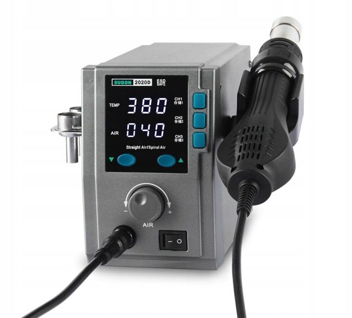СТАНЦИЯ ПАЯЛЬНАЯ HOT AIR НА ГОРЯЧИЙ ВОЗДУХ СВАРОЧНЫЙ АППАРАТ SUGON 2020D 700W, фото 9
