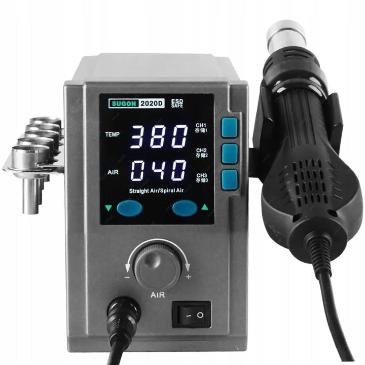 СТАНЦИЯ ПАЯЛЬНАЯ HOT AIR НА ГОРЯЧИЙ ВОЗДУХ СВАРОЧНЫЙ АППАРАТ SUGON 2020D 700W, фото 2