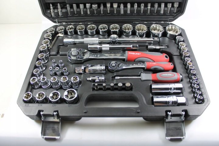 Proline комплект 113 шт. насадок CR-V 1/4" 1/2" 2 трещотки кейс 58113, фото 3