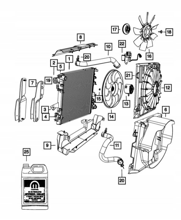 Уплотнитель защита радиатора нижняя JEEP WRANGLER JK 07-11 55056554AC, фото 4