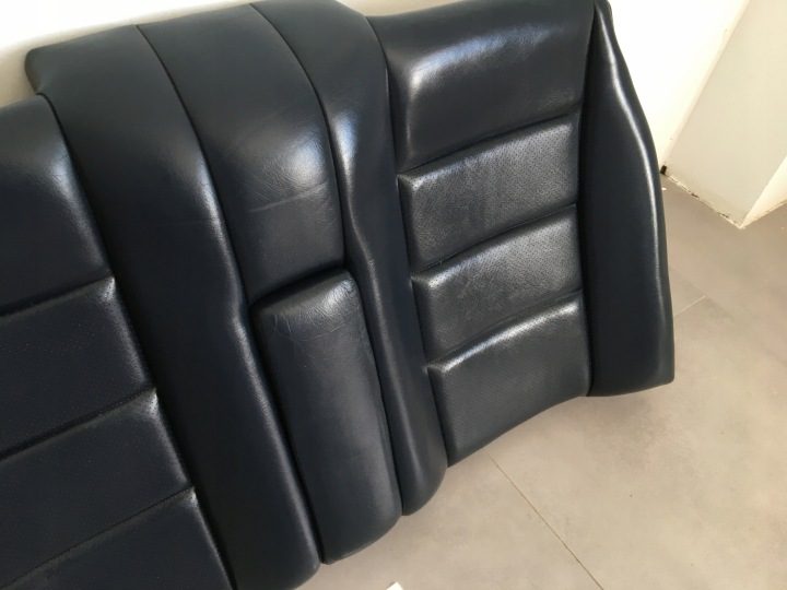 ЗАДНЯЯ СПИНКА ДИВАН СИНИЙ ТЕМНО-СИНИЙ КОЖА MERCEDES W124 КАБРИОЛЕТ A124, фото 9