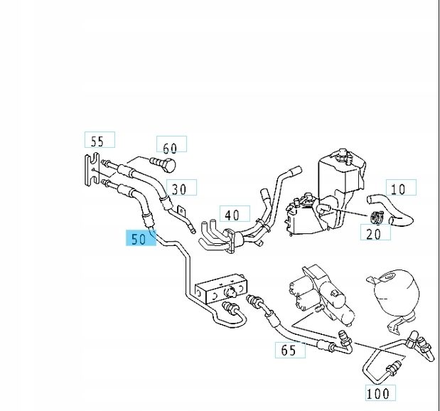 Трубка системы ABC OE Mercedes W215 CL CL500 W220 S500 A2159971432, фото 1