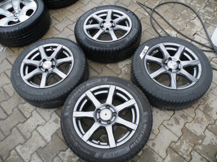 Audi VW 5x112 ET48 Литые диски 16 Алюминиевые Диска 16" OZ Колеса Шины Зимние 205/55/16, фото 1