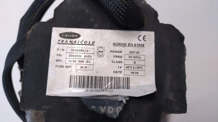ТРАНСФОРМАТОР РЕФРИЖЕРАТОР CARRIER XARIOS 10-00383-12 12V НЕТ V1224/030, фото 2