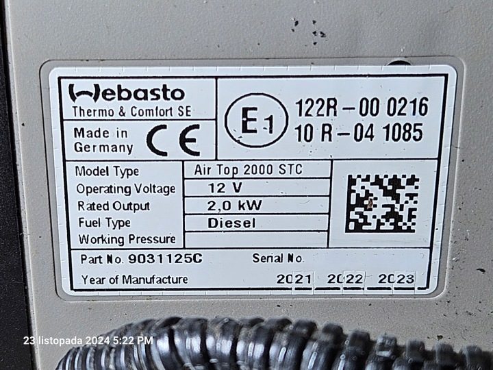 Webasto AIR Top 2000 STC 12V - дизель, комплект 2021 MultiControl HD, фото 3