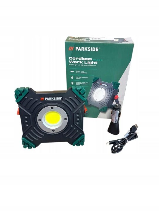 Фара рабочая аккумуляторная PARKSIDE LED 20 Вт с функцией powerbanku, фото 1