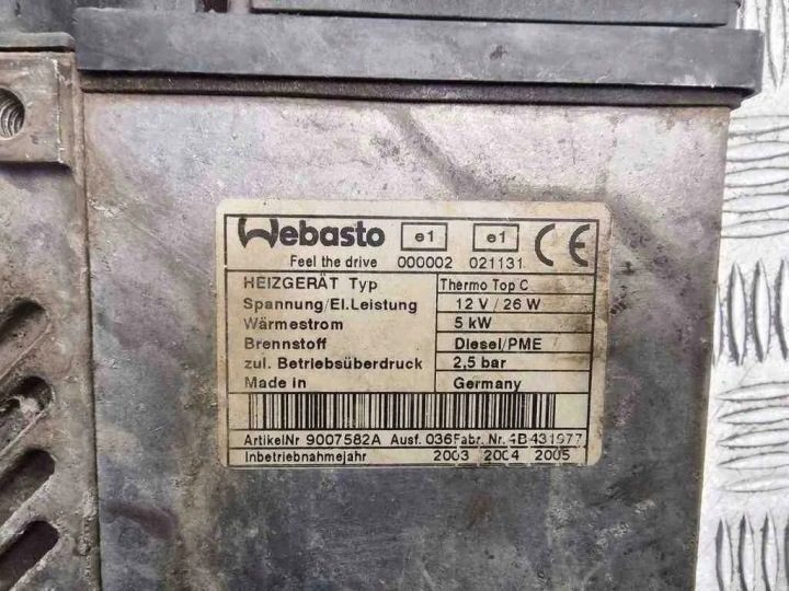 Webasto VW TOUAREG (7LA, 7L6, 7L7) 7H0819617 2.5L дизель 128 кВт 2006, фото 9