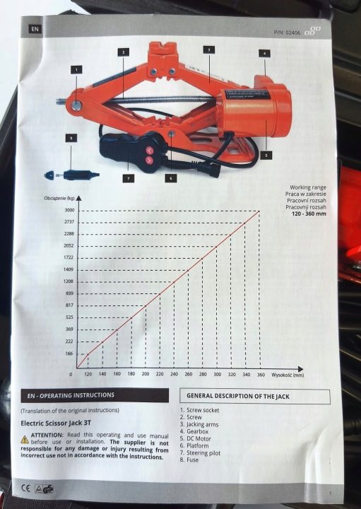 Домкрат ромбический Amio 3000 кг 12V 120-350 мм, фото 4