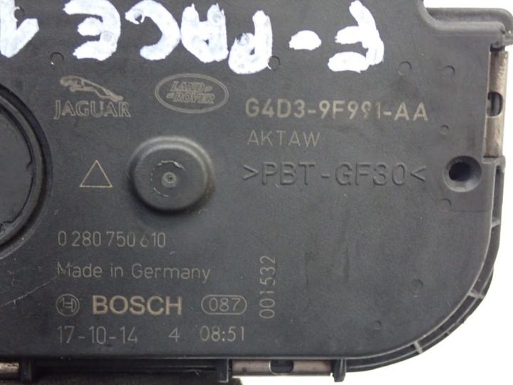 ДРОССЕЛЬНАЯ ЗАСЛОНКА ОРИГИНАЛ G4D3-9F991-AA JAGUAR F-PACE X761 2.0D 18 г., фото 6