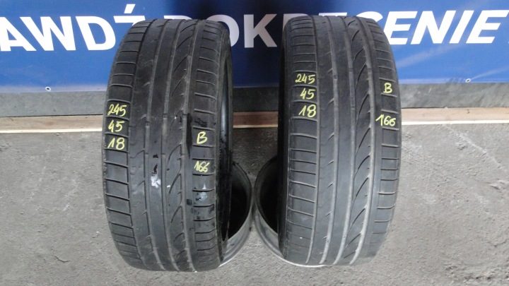 2× Шина летняя Bridgestone Potenza Sport 245/45R18 100 Y защита диска, усилитель (XL), фото 1