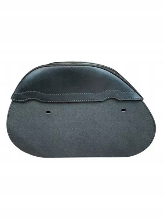 Кофры кожаные SAKO S152B Black с nitami мотоциклетные боковые чоппер, фото 4