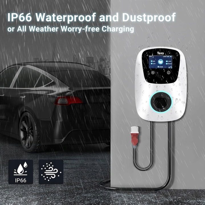 Tera EV W01 зарядное устройство автомобильное Smart App Wallbox 22 кВт 32A 7m Тип 2, фото 3