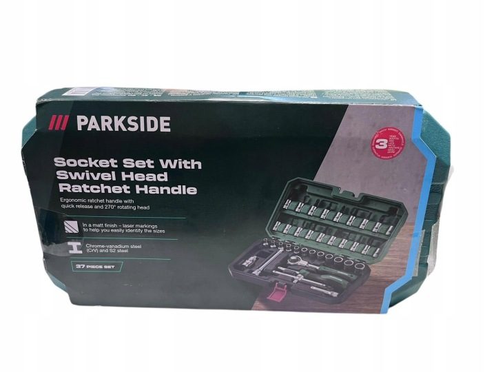 ТОРЦЕВЫЕ ГОЛОВКИ С ТРЕЩОТКОЙ И ПОВОРОТНОЙ PARKSIDE, фото 6