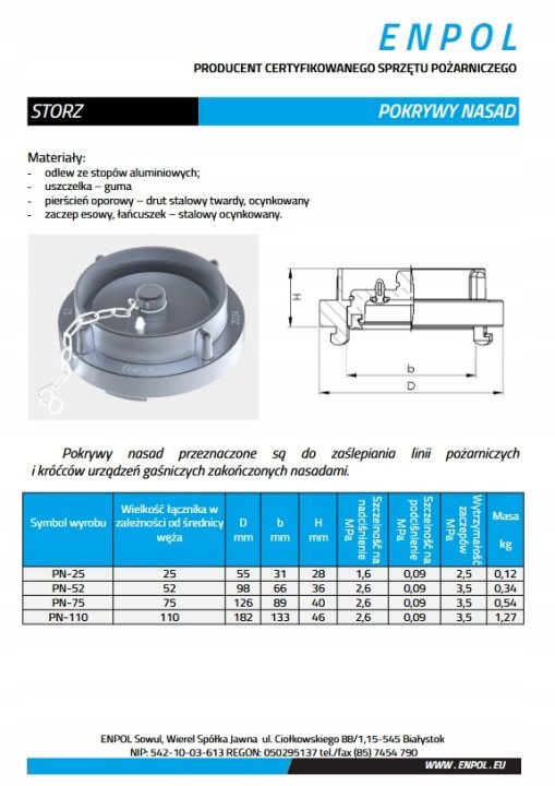 Крышка nasad - Заглушка hydrantowa Ø 75 3 дюйма storz, фото 2