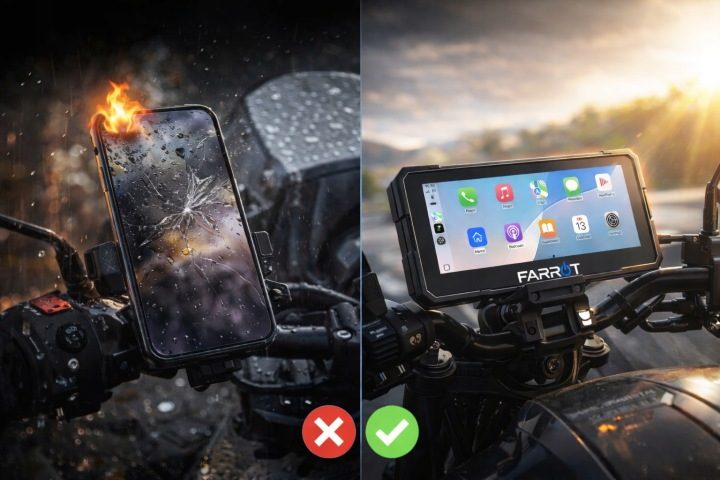 Навигация Мотоциклетная FARROT M780 8.1" CarPlay Android Авто GPS Dual, фото 2